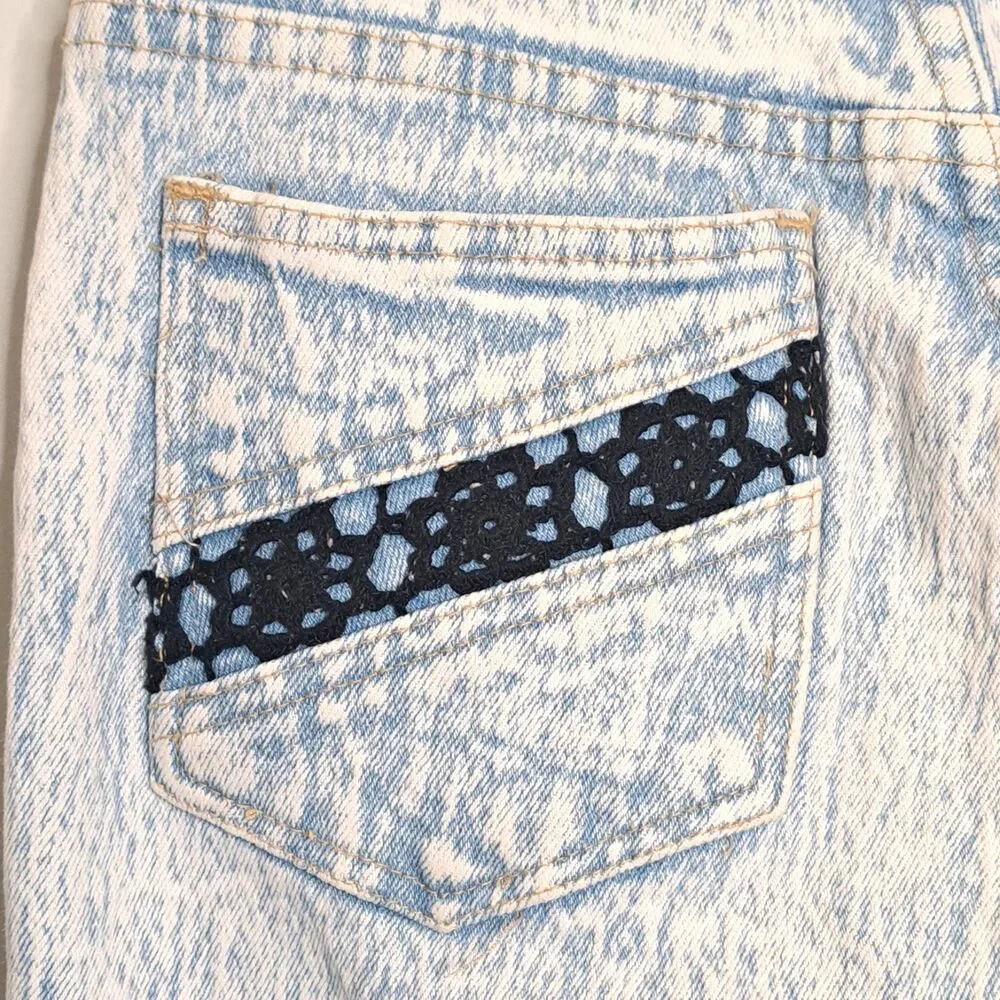 Vintage 90s Anti-Basic X Daily Jeans Size 9/10 Acid Wash Distressed High Rise - Picture 3 of 16